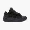 Lanvin Leather Curb Sneaker Strass Black