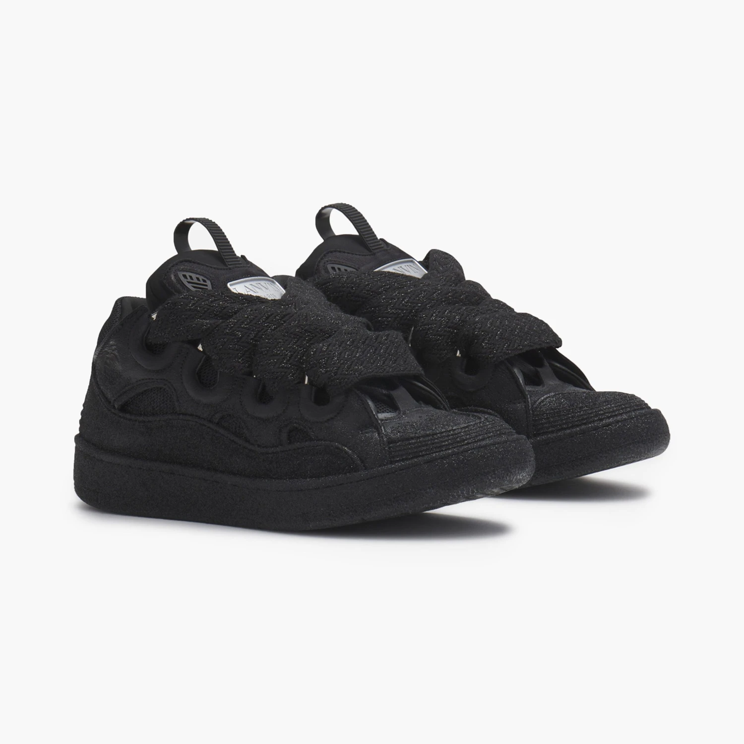 Lanvin Leather Curb Sneaker Strass Black 2 Lanvin Leather Curb Sneaker Strass Black – Image 2