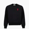 Ami Paris Pull Ami De Coeur Rouge Noir