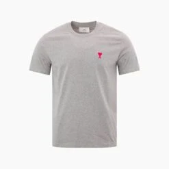 Ami Paris T-Shirt Ami De Coeur Rouge Gris