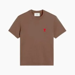 Ami Paris T-Shirt Ami De Coeur Rouge Marron