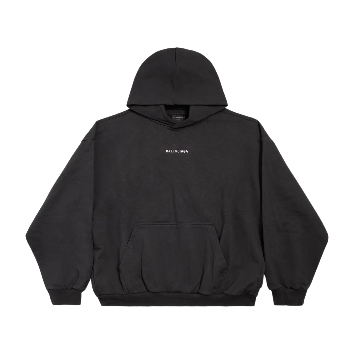 Balenciaga Hoodie Logo Réfléchissant Noir 2 Balenciaga Hoodie Logo Réfléchissant Noir – Image 2