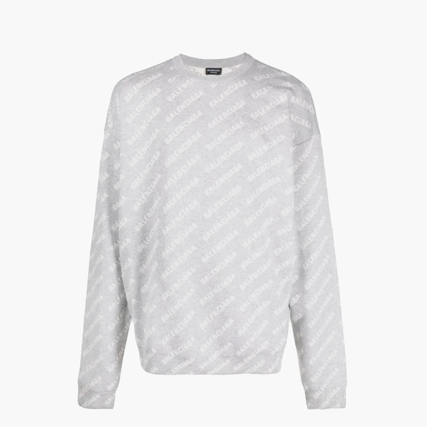 Balenciaga Pull Intarsia Logo Gris 1 Balenciaga Pull Intarsia Logo Gris