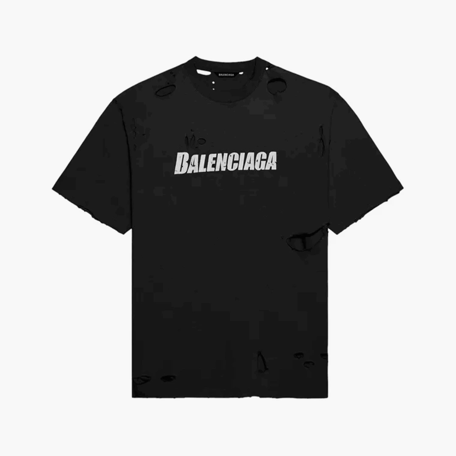 Balenciaga T-Shirt Destroyed Flatground Noir 1 Balenciaga T-Shirt Destroyed Flatground Noir