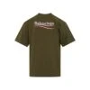 Balenciaga T-Shirt Political Campaign Logo Brodé Kaki