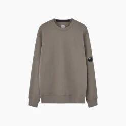CP Company Crewneck - Diagonal Raised Fleece - Kaki