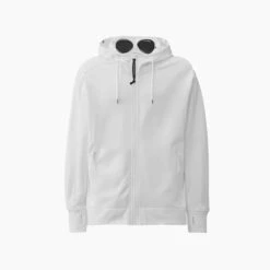 CP Company Hoodie Zip Goggle Blanc