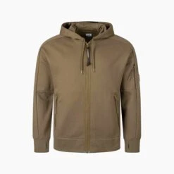 CP Company Hoodie Zip Vert Kaki