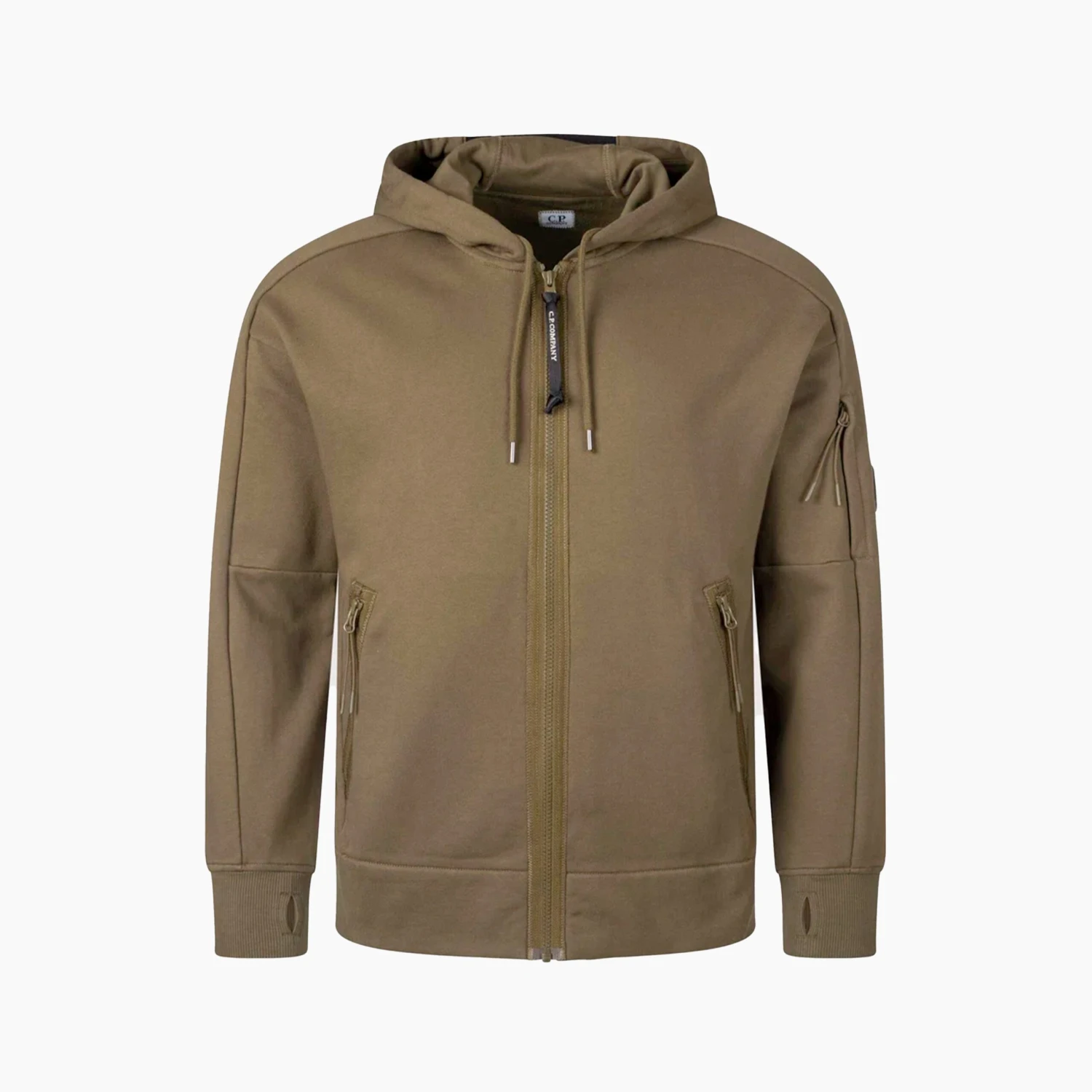 CP Company Hoodie Zip Vert Kaki 1 CP Company Hoodie Zip Vert Kaki