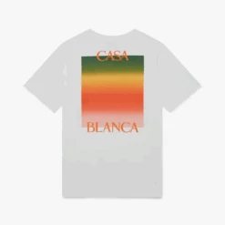 Casablanca T-Shirt Gradient Logo Blanc