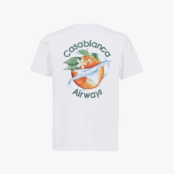 Casablanca T-Shirt Orbite Autour De L'Orange Blanc