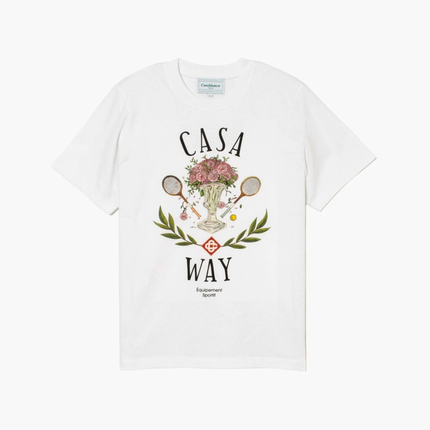 Casablanca T-Shirt Tennis Club Way Blanc 1 Casablanca T-Shirt Tennis Club Way Blanc