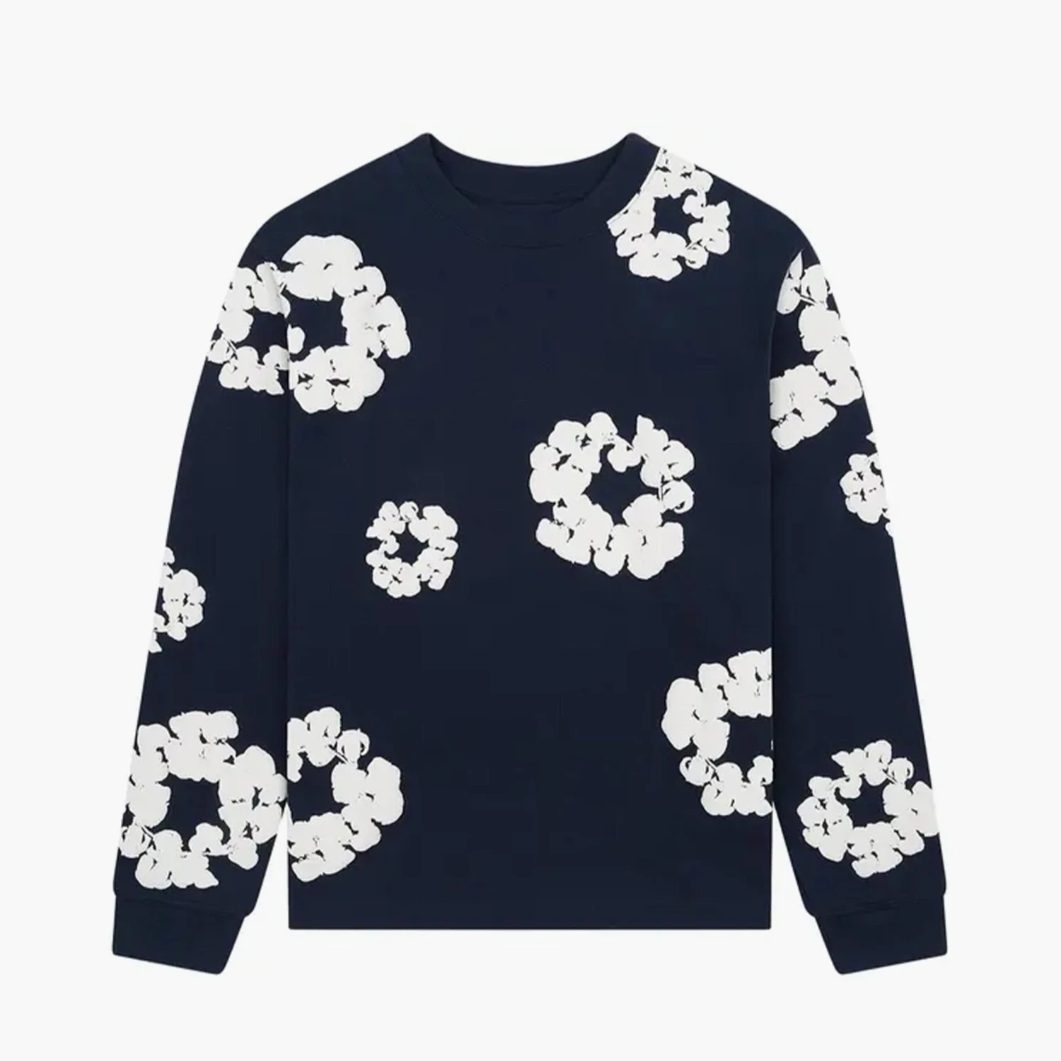 Denim Tears T-Shirt Manches Longues The Cotton Wreath Bleu Marine 1 Denim Tears T-Shirt Manches Longues The Cotton Wreath Bleu Marine