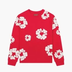 Denim Tears T-Shirt Manches Longues The Cotton Wreath Rouge