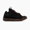 Lanvin Leather Curb Sneaker Dark Brown