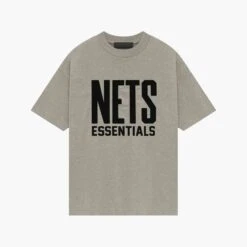 Fear Of God Essentials X NBA T-shirt Brooklyn Nets Gris