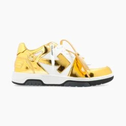 Off-White Gold 'Out Of Office' Sneakers Off-White