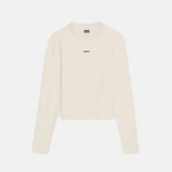 Jacquemus T-Shirt Manches Longues Gros Grain Beige