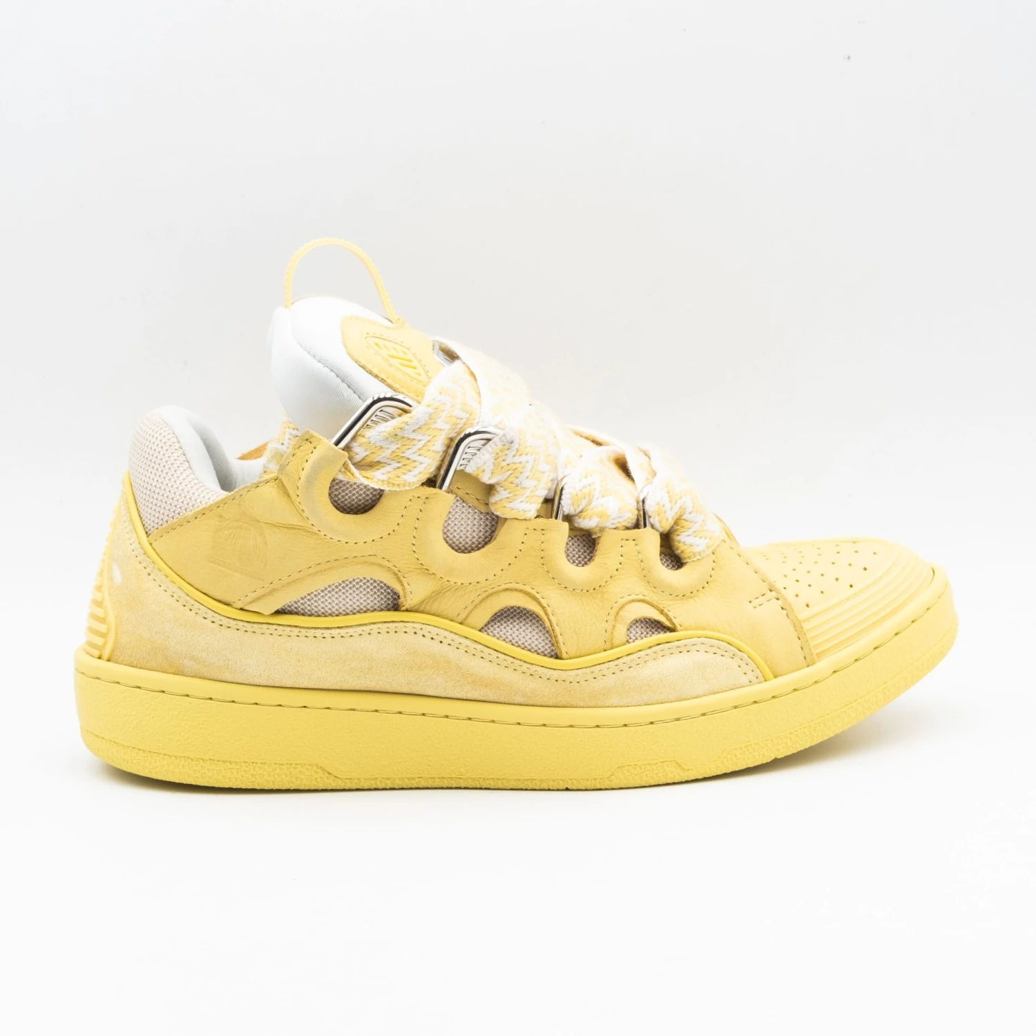 Lanvin Leather Curb Sneaker - Yellow 2 Lanvin Leather Curb Sneaker - Yellow – Image 2