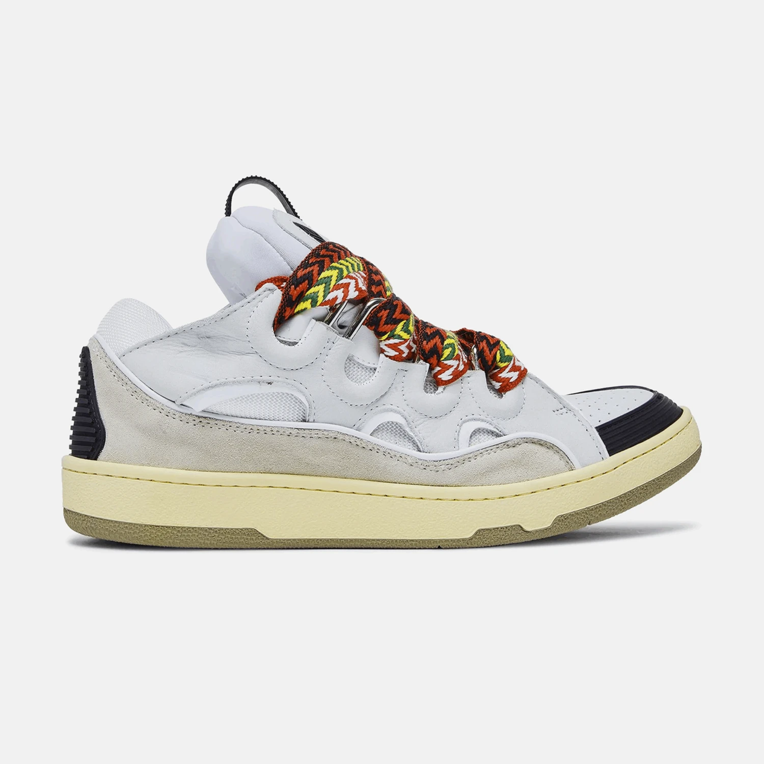 Lanvin Leather Curb Sneaker White Ivory 1 Lanvin Leather Curb Sneaker White Ivory