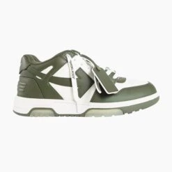 Off-White Out Of Office OOO Low Tops Military Green White