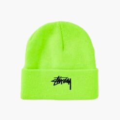Stussy Stock Cuff Beanie Flo Green