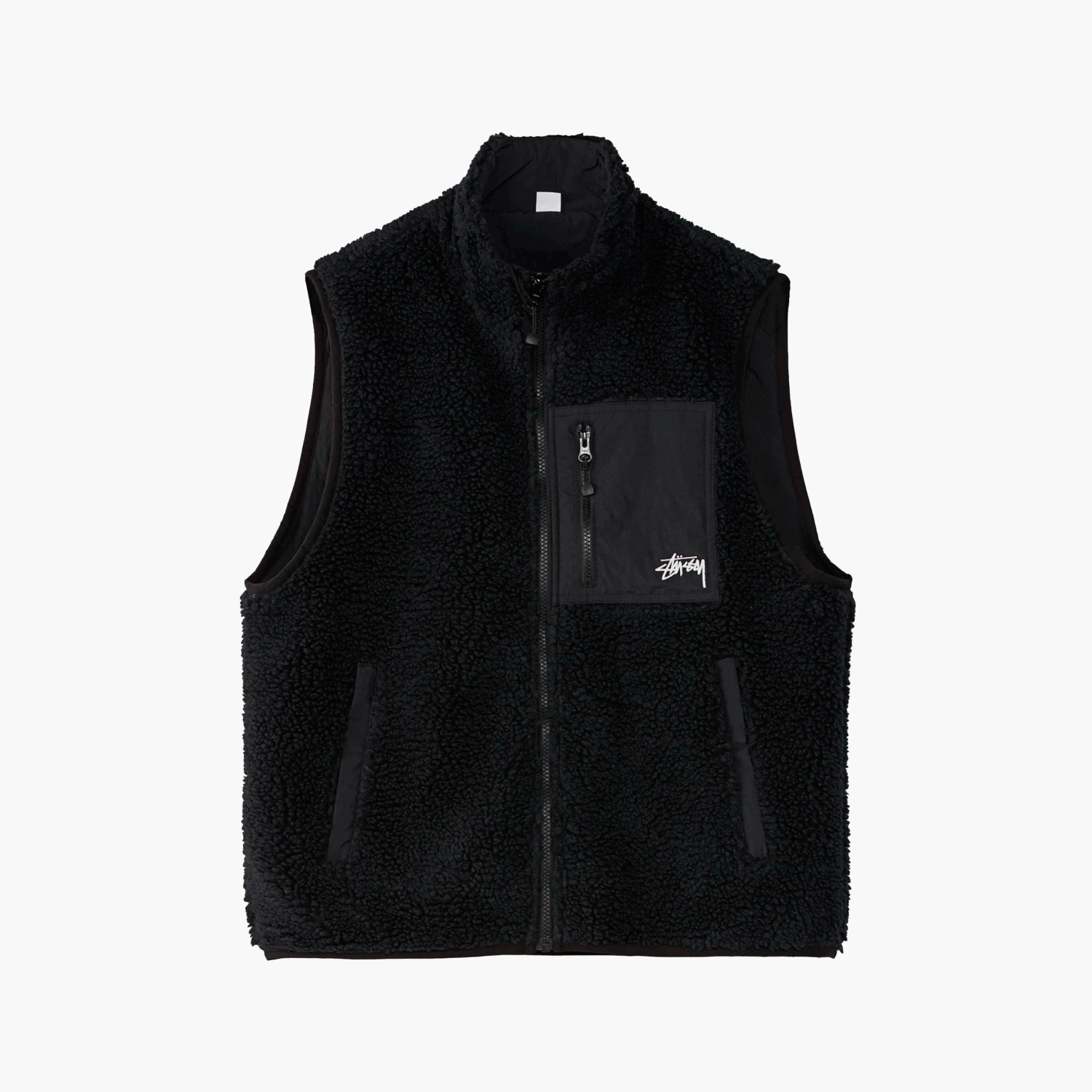 Stussy Veste Sherpa Reversible Noir 1 Stussy Veste Sherpa Reversible Noir