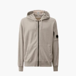 CP Company Hoodie Zippé Light Fleece Gris
