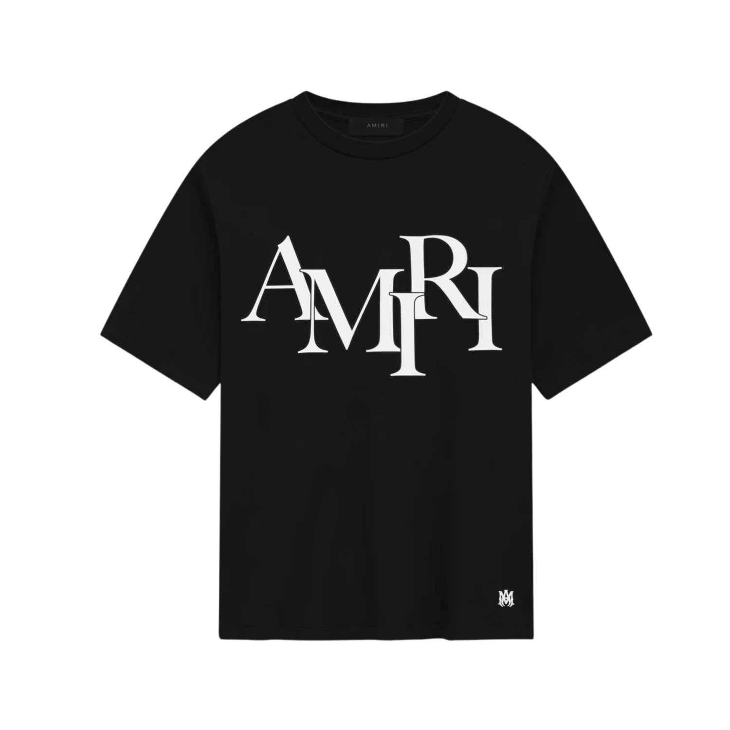 Amiri T-shirt Staggered Logo Noir 1 Amiri T-shirt Staggered Logo Noir