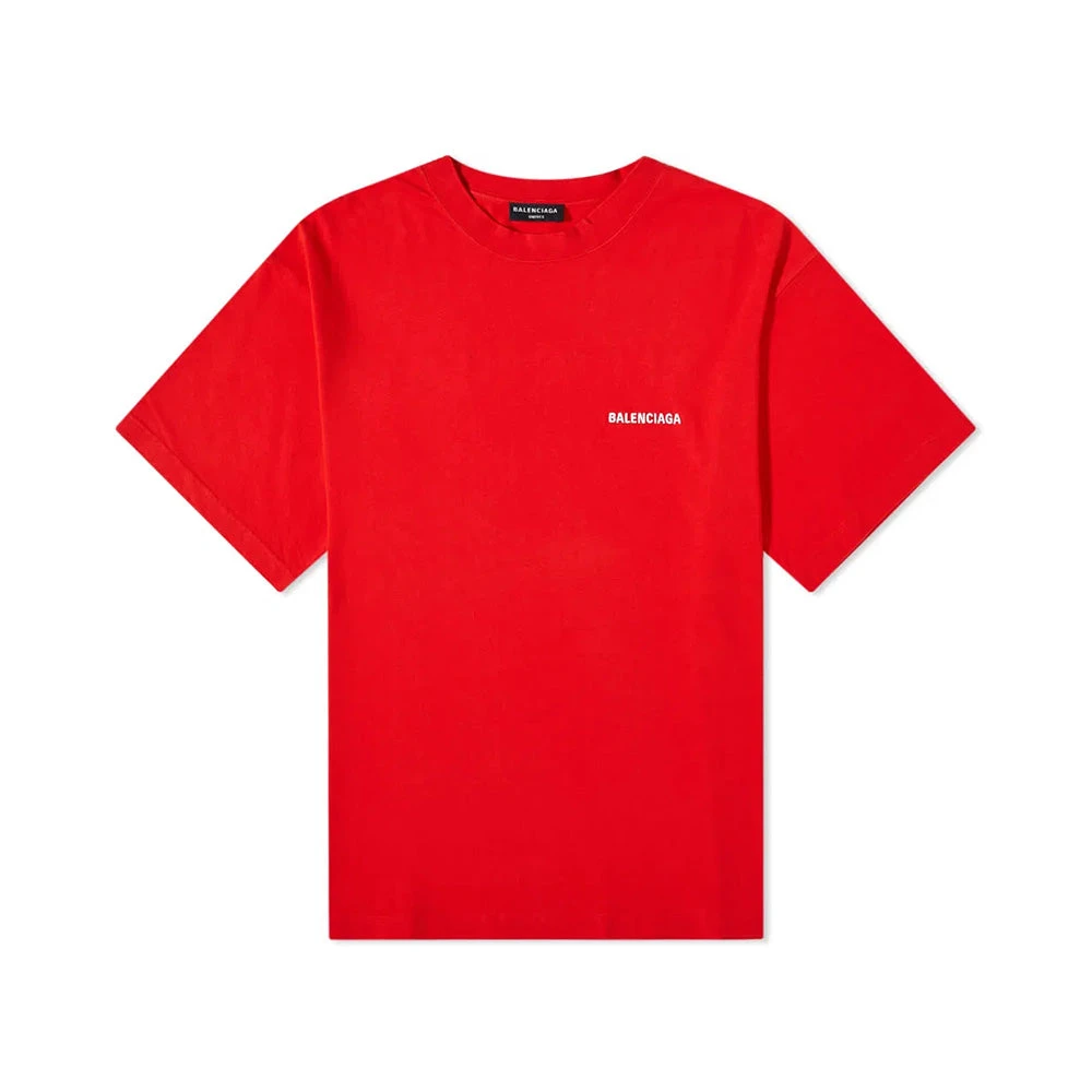Balenciaga T-Shirt Back Logo Rouge 2 Balenciaga T-Shirt Back Logo Rouge – Image 2