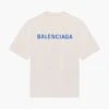 Balenciaga T-Shirt Back Logo Crème