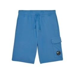 C.P. Company Diagonal Fleece Cargo Shorts Bleu
