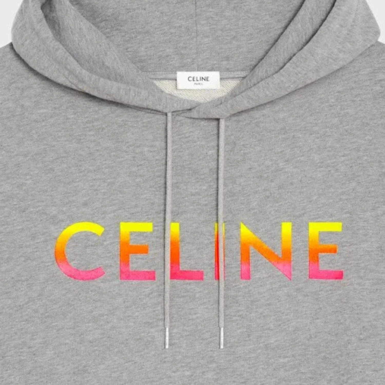 Celine Hoodie Logo Fade Gris 3 Celine Hoodie Logo Fade Gris – Image 3
