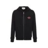 Gucci Gucci Logo Pattern Hooded Zipper Hoodie Black