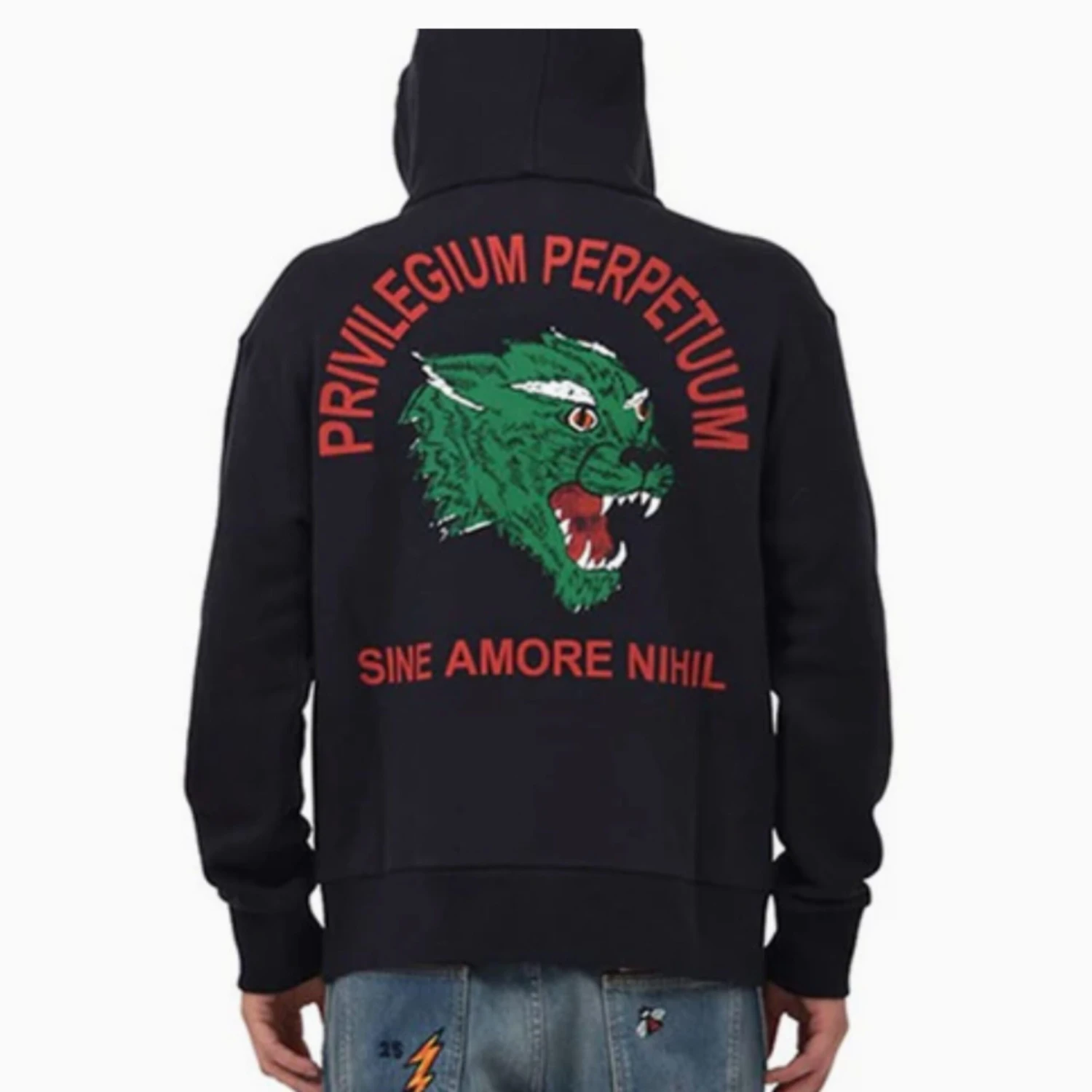 Gucci Gucci Logo Pattern Hooded Zipper Hoodie Black 2 Gucci Gucci Logo Pattern Hooded Zipper Hoodie Black – Image 2