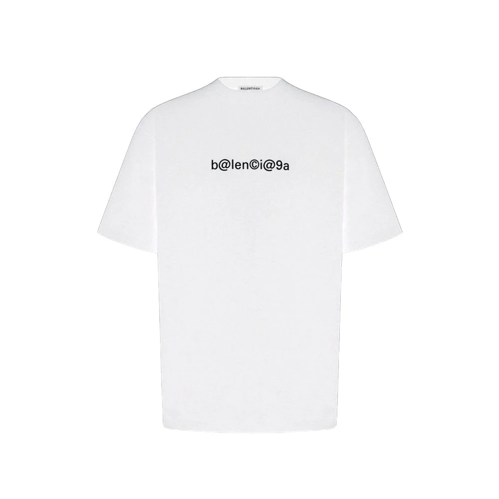 Balenciaga T-shirt @ Logo Blanc 1 Balenciaga T-shirt @ Logo Blanc