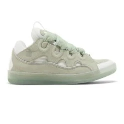 Lanvin Leather Curb Sneaker Sage Green