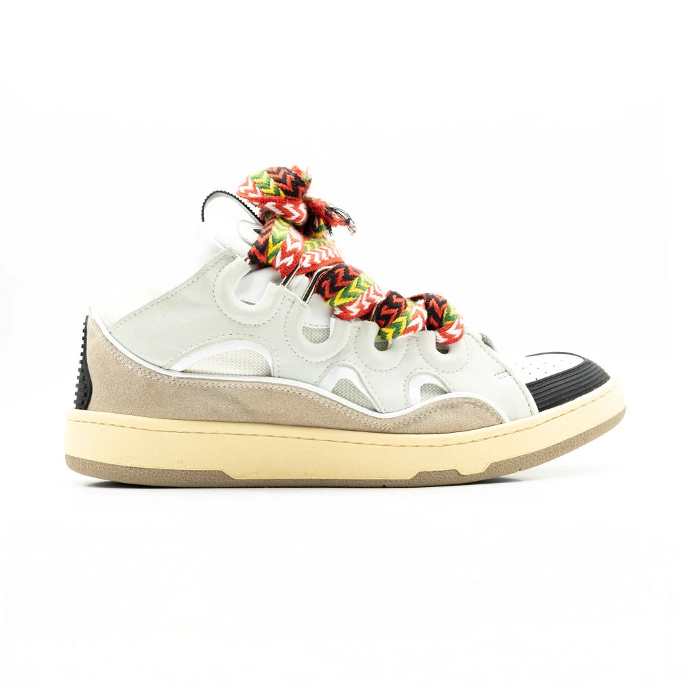 Lanvin Leather Curb Sneaker White Ivory 4 Lanvin Leather Curb Sneaker White Ivory – Image 4