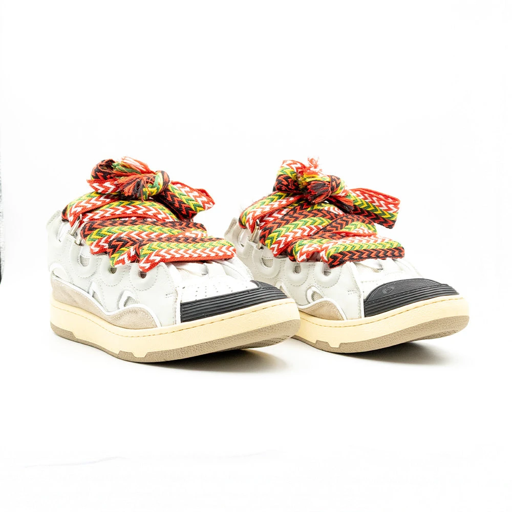 Lanvin Leather Curb Sneaker White Ivory 5 Lanvin Leather Curb Sneaker White Ivory – Image 5