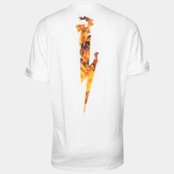 Neil Barrett T-Shirt - Thunderbolt Printed - White